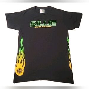 Billie Eilish Cross Colours Collab  Green and Yellow Flames T-shirt
